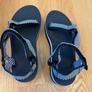 Teva Black and White Sport Sandals with Velcro Straps